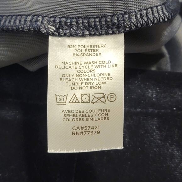 Ann Taylor Velvet Ruffle Sleeve Blue Top Crew Neck Holiday Party Work XS NWT - Picture 12 of 13